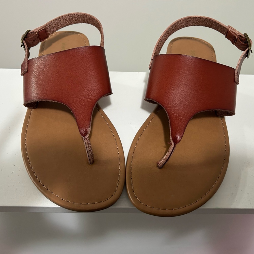 Sonoma‎ Corinne Brown Leather Thong Sandals